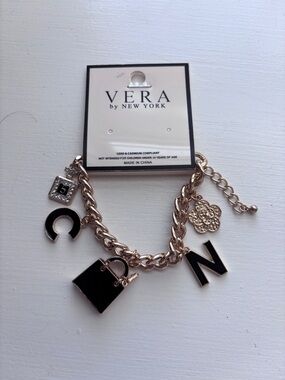 Black and Gold Charm Bracelet
